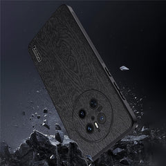 For Huawei Mate 70 Case Wood Texture PU Leather Coated PC TPU Phone Cove - TechGearPal