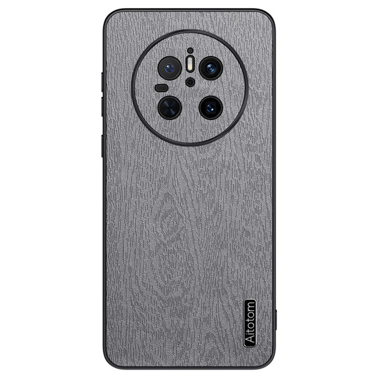 For Huawei Mate 70 Case Wood Texture PU Leather Coated PC TPU Phone Cove - TechGearPal