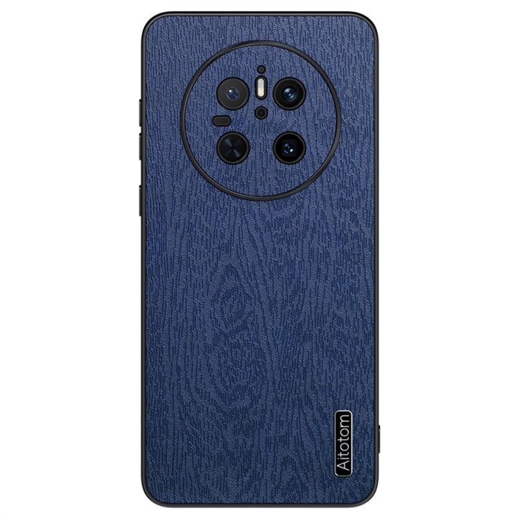 For Huawei Mate 70 Case Wood Texture PU Leather Coated PC TPU Phone Cove - TechGearPal