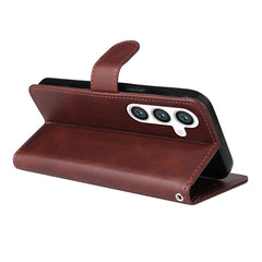 For Samsung Galaxy A56 5G / Galaxy A36 5G PU Leather Wallet Case ENKAY HAT PRINCE Phone Stand Cover with Tempered Glass
