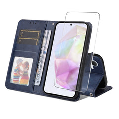 For Samsung Galaxy A56 5G / Galaxy A36 5G PU Leather Wallet Case ENKAY HAT PRINCE Phone Stand Cover with Tempered Glass