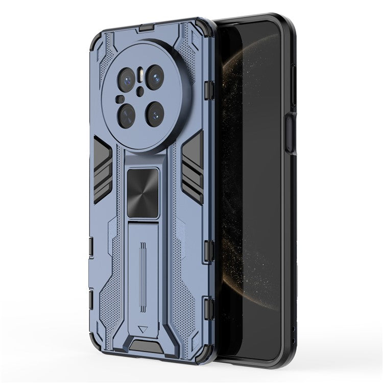 For Huawei Mate 70 Case PC + TPU Shockproof Phone Cover with Kickstand - Blac - TechGearPal