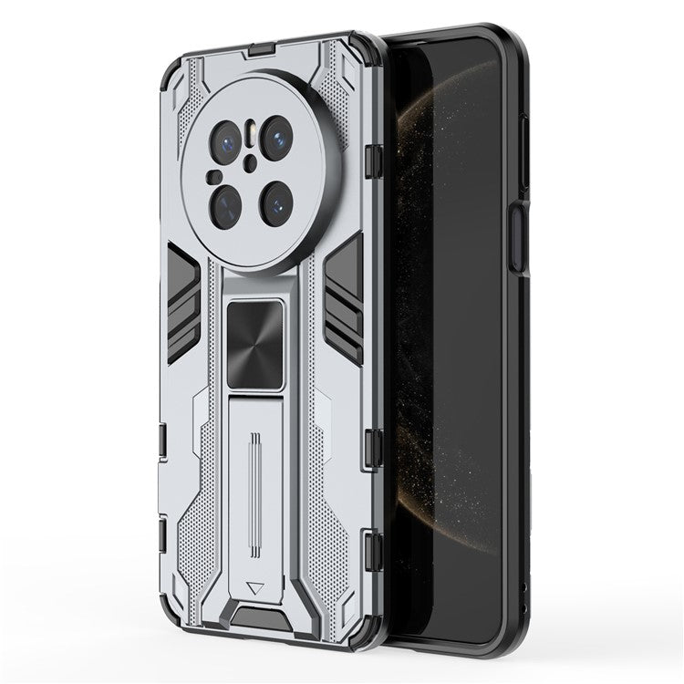 For Huawei Mate 70 Case PC + TPU Shockproof Phone Cover with Kickstand - Blac - TechGearPal