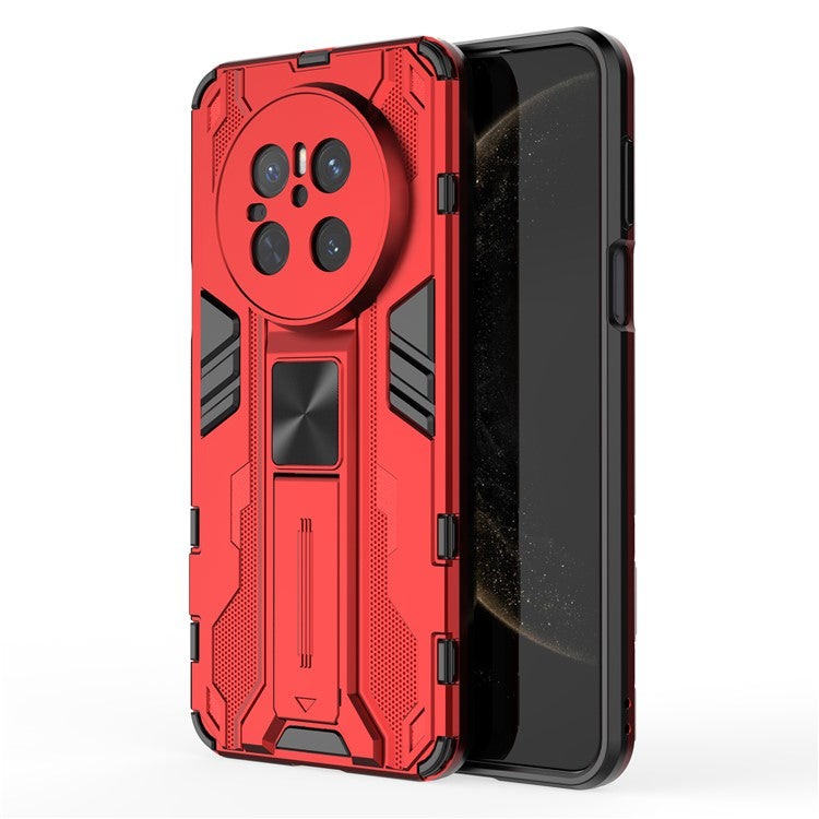 For Huawei Mate 70 Case PC + TPU Shockproof Phone Cover with Kickstand - Blac - TechGearPal