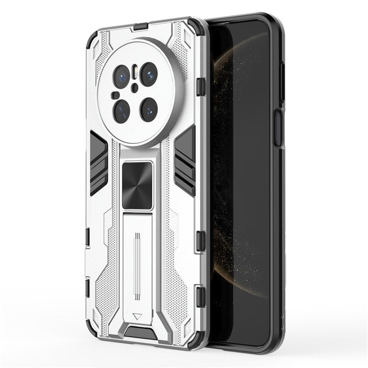 For Huawei Mate 70 Case PC + TPU Shockproof Phone Cover with Kickstand - Blac - TechGearPal