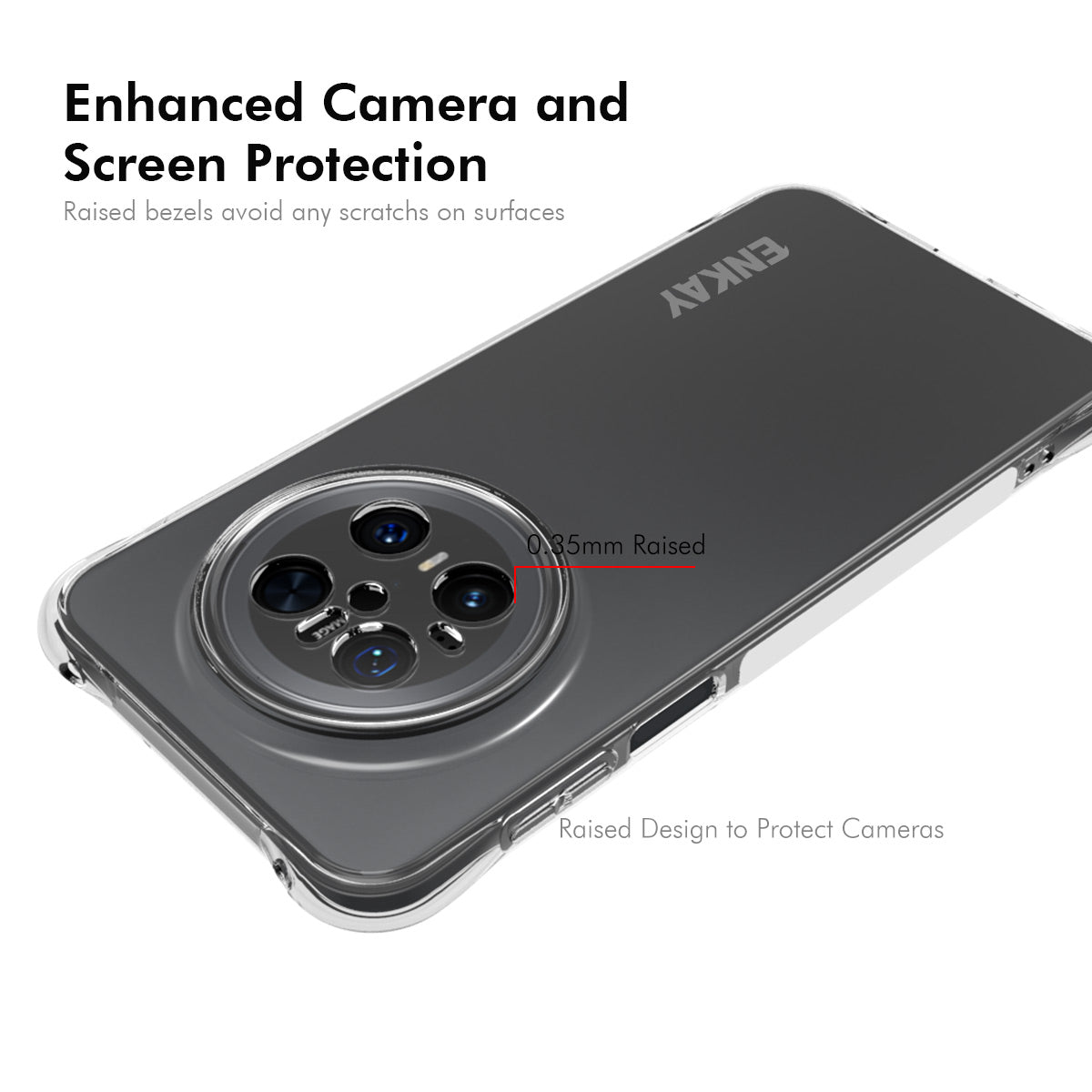 For Huawei Mate 70 Clear Phone Case ENKAY HAT PRINCE Shockproof Anti-Slip TPU Cove - TechGearPal