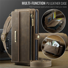 For Samsung Galaxy S23+ Case CASEME C39 RFID Blocking Zipper Wallet Stand Leather Cover with Strap