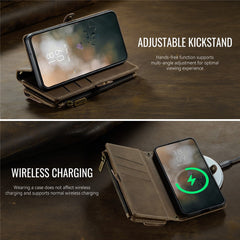 For Samsung Galaxy S23+ Case CASEME C39 RFID Blocking Zipper Wallet Stand Leather Cover with Strap