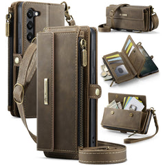 For Samsung Galaxy S23+ Case CASEME C39 RFID Blocking Zipper Wallet Stand Leather Cover with Strap