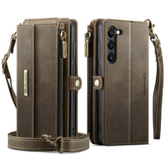 For Samsung Galaxy S23+ Case CASEME C39 RFID Blocking Zipper Wallet Stand Leather Cover with Strap