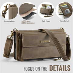 For Samsung Galaxy S23+ Case CASEME C39 RFID Blocking Zipper Wallet Stand Leather Cover with Strap