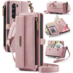 For Samsung Galaxy S23+ Case CASEME C39 RFID Blocking Zipper Wallet Stand Leather Cover with Strap