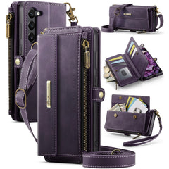 For Samsung Galaxy S23+ Case CASEME C39 RFID Blocking Zipper Wallet Stand Leather Cover with Strap