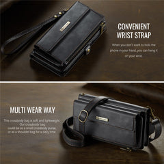 For Samsung Galaxy S23 FE Case CASEME C39 RFID Blocking Zipper Wallet Stand Leather Cover with Strap