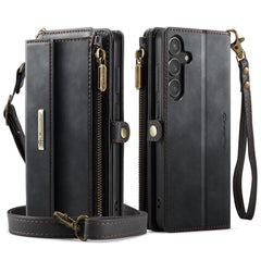 For Samsung Galaxy S23 FE Case CASEME C39 RFID Blocking Zipper Wallet Stand Leather Cover with Strap