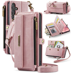 For Samsung Galaxy S23 FE Case CASEME C39 RFID Blocking Zipper Wallet Stand Leather Cover with Strap