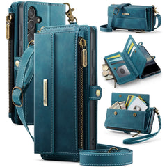 For Samsung Galaxy S23 FE Case CASEME C39 RFID Blocking Zipper Wallet Stand Leather Cover with Strap