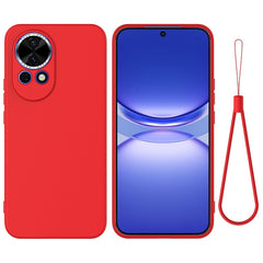 For Huawei nova 13 5G Case Liquid Silicone Phone Back Cover with Hand Strap