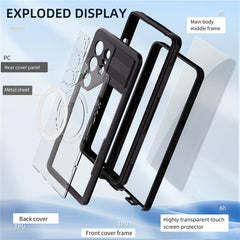 REDPEPPER For Samsung Galaxy S25 Ultra IP68 Waterproof Magnetic Case Clear Phone Cover
