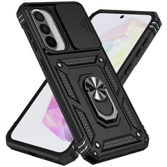 Für Samsung Galaxy A36 5G / A56 5G Hülle PC + TPU Telefonabdeckung mit Linsenschutz Ständer 