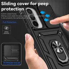 Für Samsung Galaxy A36 5G / A56 5G Hülle PC + TPU Telefonabdeckung mit Linsenschutz Ständer 