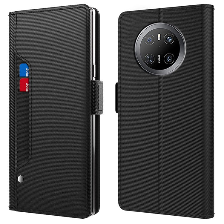 For Huawei Mate 70 Case Stand PU Leather Phone Cover Card Holder Mirro - TechGearPal
