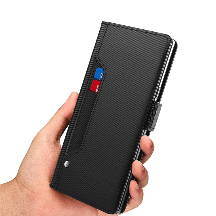 For Huawei Mate 70 Case Stand PU Leather Phone Cover Card Holder Mirro - TechGearPal