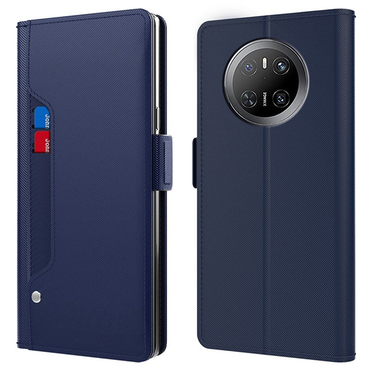 For Huawei Mate 70 Case Stand PU Leather Phone Cover Card Holder Mirro - TechGearPal