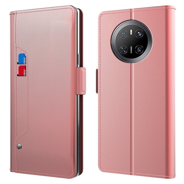 For Huawei Mate 70 Case Stand PU Leather Phone Cover Card Holder Mirro - TechGearPal