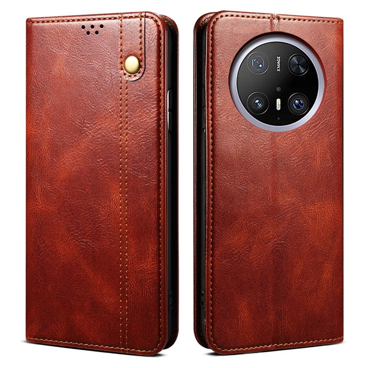 For Huawei Mate 70 Pro / Mate 70 Pro+ Case Crazy Horse Texture Waxy Leather Wallet Stand Phone Cove - TechGearPal