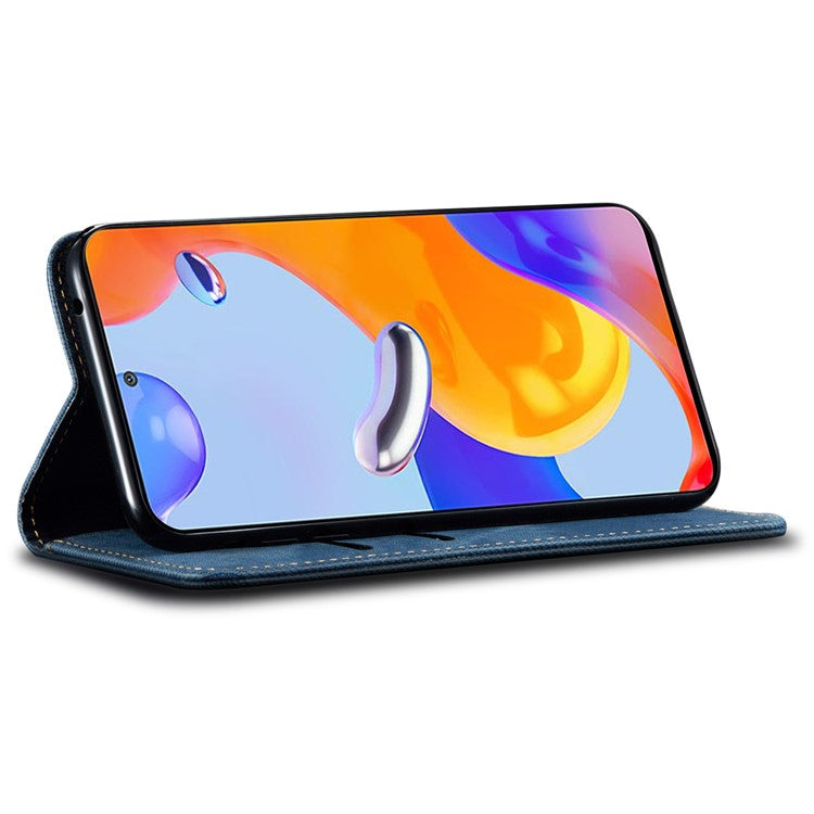 For Huawei Mate 70 Pro / Mate 70 Pro+ Case Jeans Cloth Texture Anti-Scratch Leather Stand Phone Cove - TechGearPal