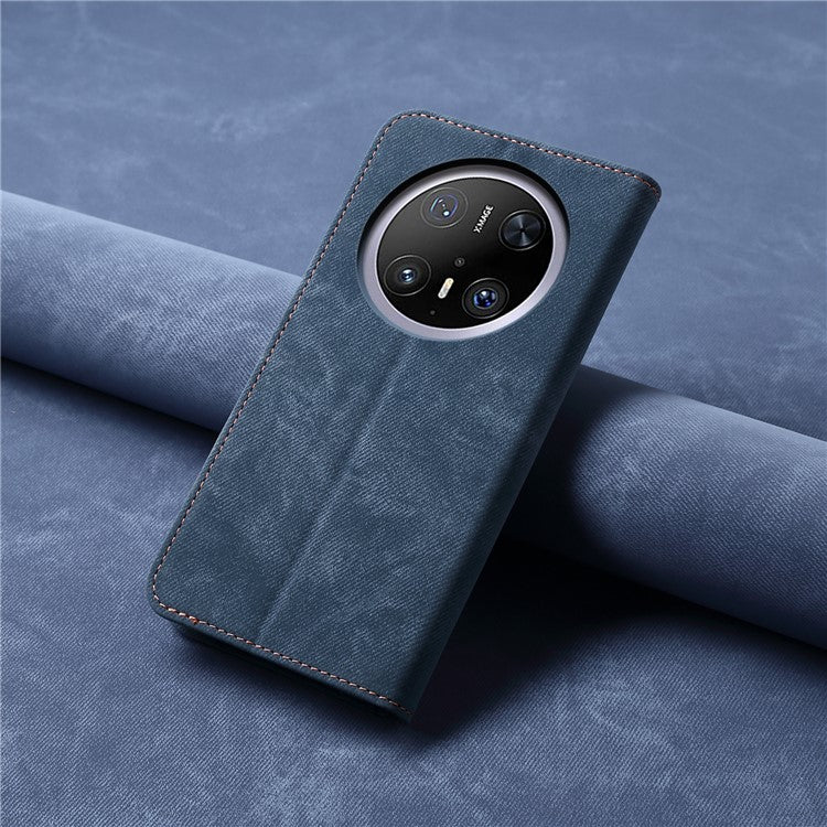 For Huawei Mate 70 Pro / Mate 70 Pro+ Case Jeans Cloth Texture Anti-Scratch Leather Stand Phone Cove - TechGearPal
