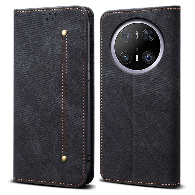 For Huawei Mate 70 Pro / Mate 70 Pro+ Case Jeans Cloth Texture Anti-Scratch Leather Stand Phone Cove - TechGearPal