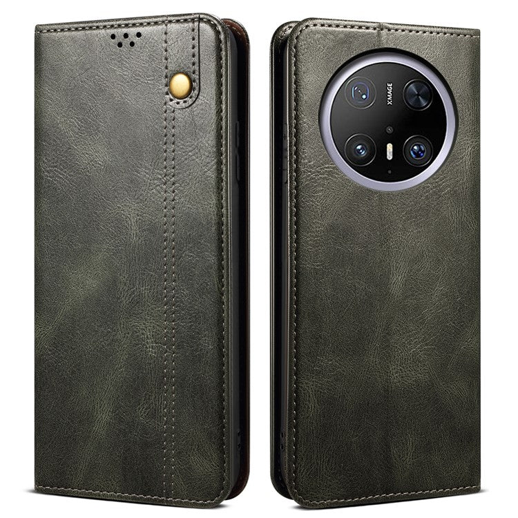 For Huawei Mate 70 Case Crazy Horse Texture Waxy Leather Wallet Stand Phone Cove - TechGearPal