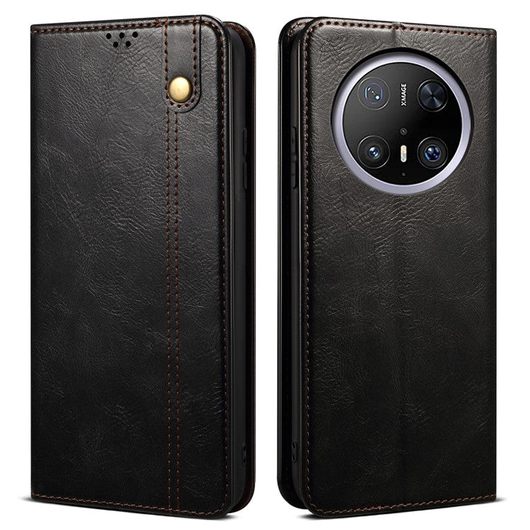 For Huawei Mate 70 Case Crazy Horse Texture Waxy Leather Wallet Stand Phone Cove - TechGearPal