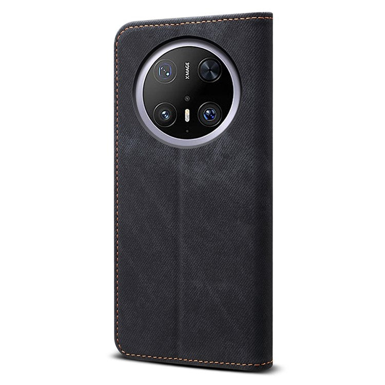 For Huawei Mate 70 Case Jeans Cloth Texture Anti-Scratch Leather Stand Phone Cove - TechGearPal