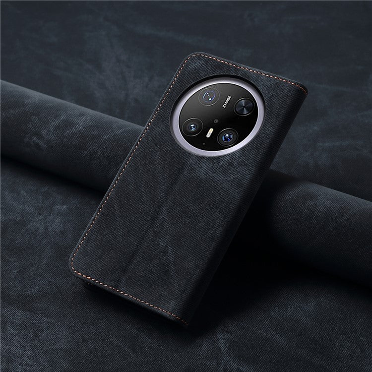 For Huawei Mate 70 Case Jeans Cloth Texture Anti-Scratch Leather Stand Phone Cove - TechGearPal