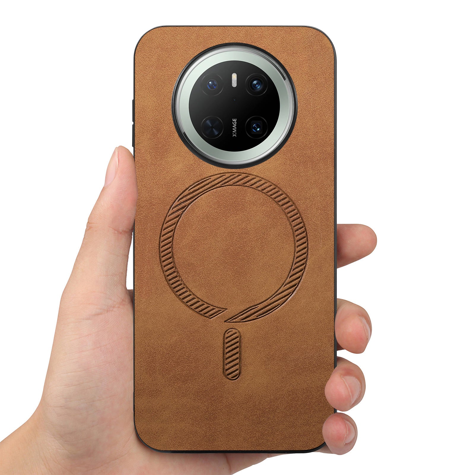 For Huawei Mate 70 Leather Back Case Compatible with MagSafe Skin-touch Phone Cove - TechGearPal