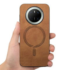 For Huawei Mate 70 Leather Back Case Compatible with MagSafe Skin-touch Phone Cove - TechGearPal