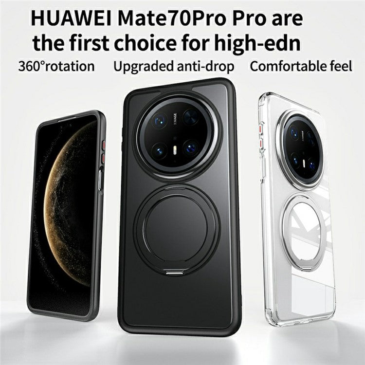 For Huawei Mate 70 Pro+  /  Mate 70 Pro Case Compatible with MagSafe TPU + Acrylic + Metal Kickstand Matte Phone Cove - TechGearPal
