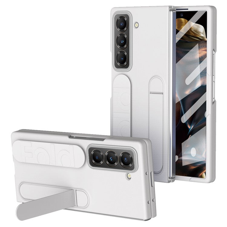 Kickstand Wristband Phone Case for Samsung Galaxy Z Fold Special / Z Fold 6 Slim / W25 PC Silicone Mobile Cover with Tempered Glass Film - TechGearPal