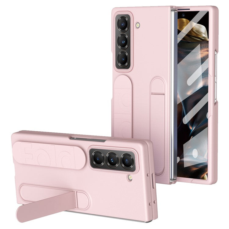 Kickstand Wristband Phone Case for Samsung Galaxy Z Fold Special / Z Fold 6 Slim / W25 PC Silicone Mobile Cover with Tempered Glass Film - TechGearPal