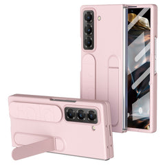 Kickstand Wristband Phone Case for Samsung Galaxy Z Fold Special / Z Fold 6 Slim / W25 PC Silicone Mobile Cover with Tempered Glass Film - TechGearPal