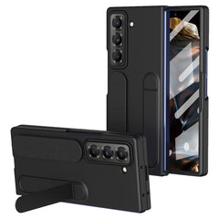 Kickstand Wristband Phone Case for Samsung Galaxy Z Fold Special / Z Fold 6 Slim / W25 PC Silicone Mobile Cover with Tempered Glass Film - TechGearPal