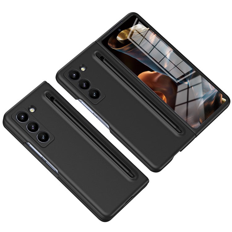 Phone Case with Tempered Glass Film for Samsung Galaxy Z Fold Special / Z Fold 6 Slim / W25 Hard PC Back Cover with Stylu - TechGearPal