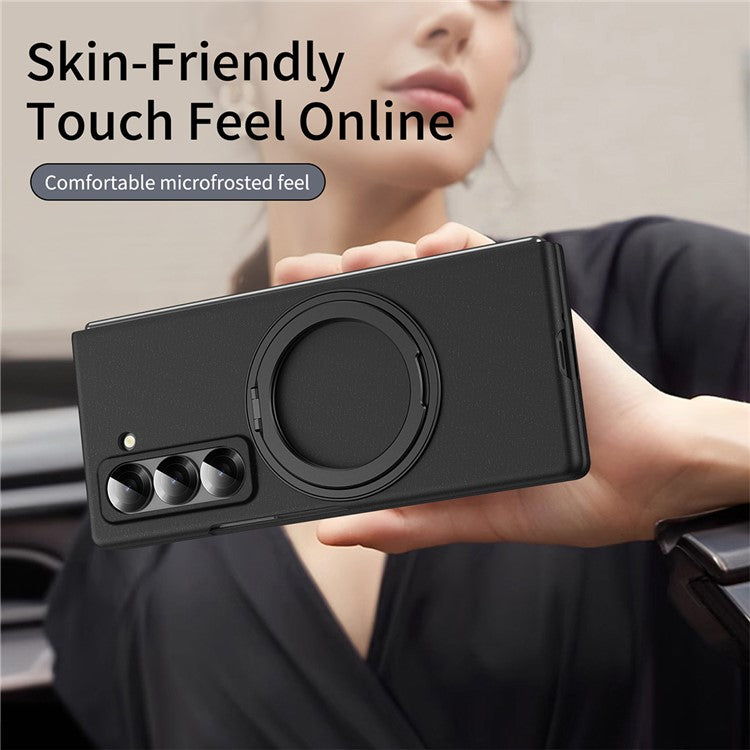 Magnetic Phone Case for Samsung Galaxy Z Fold Special / Z Fold 6 Slim / W25 Ring Kickstand Hard PC Cover with Tempered Glass Screen Fil - TechGearPal