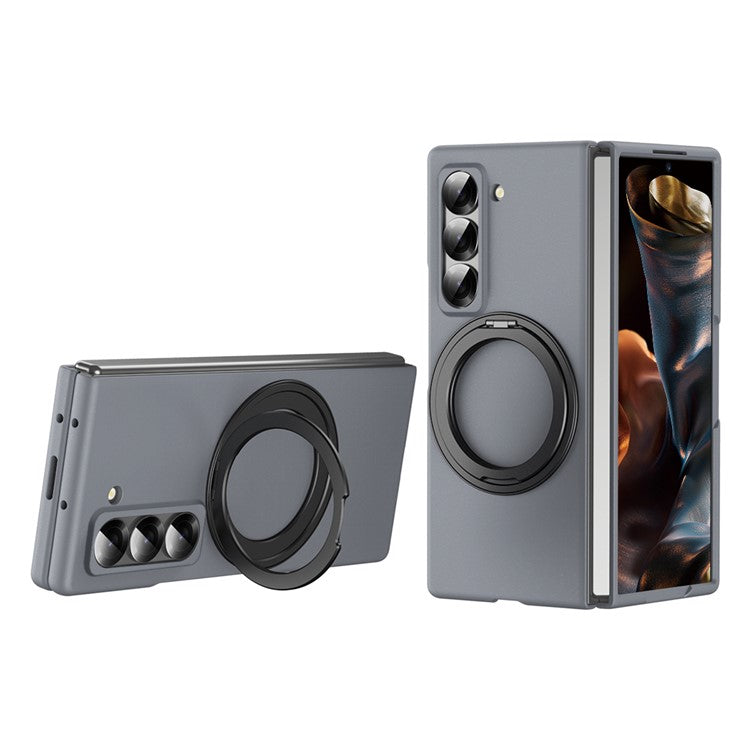 Magnetic Phone Case for Samsung Galaxy Z Fold Special / Z Fold 6 Slim / W25 Ring Kickstand Hard PC Cover with Tempered Glass Screen Fil - TechGearPal