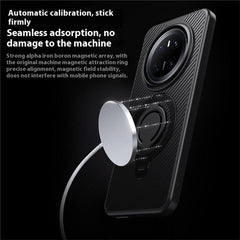 For Huawei Mate 70 Case Compatible with MagSafe Kickstand Carbon Fiber Texture PC + TPU Back Cover with Silicone Rin - TechGearPal