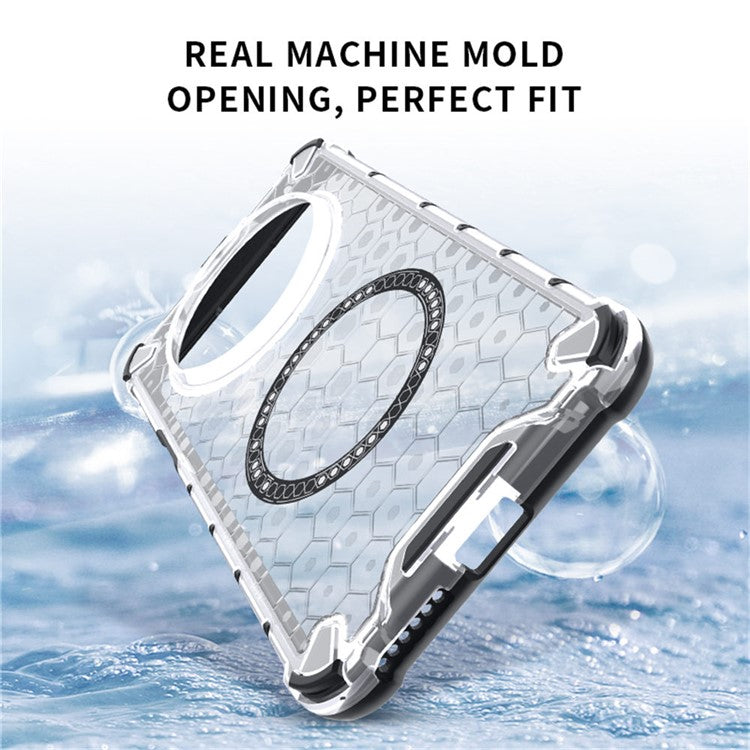 For Huawei Mate 70 Case Compatible with MagSafe Honeycomb Design TPU + PC Phone Cove - TechGearPal