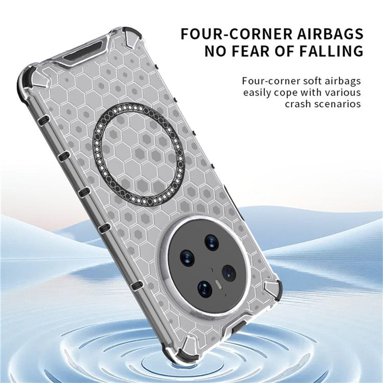 For Huawei Mate 70 Case Compatible with MagSafe Honeycomb Design TPU + PC Phone Cove - TechGearPal
